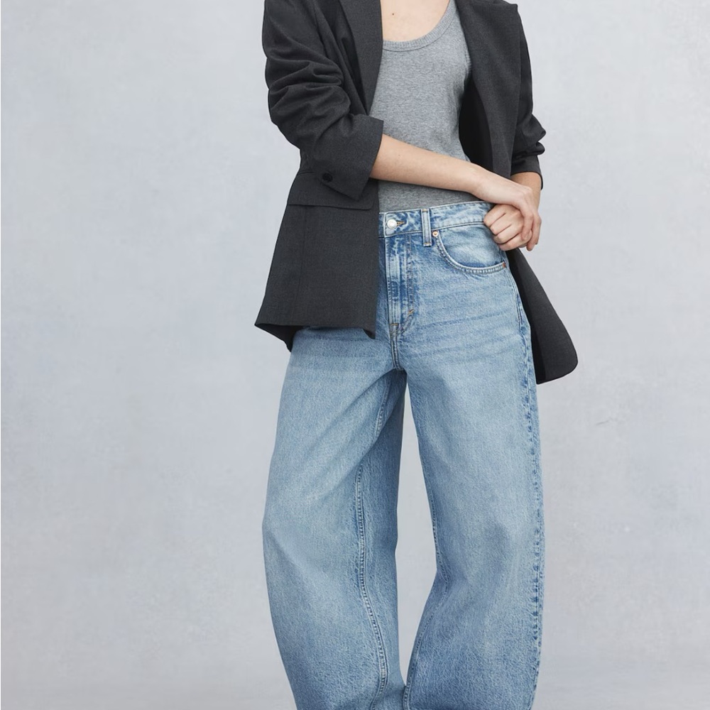 H&M Light Wash High-Rise Baggy Jeans